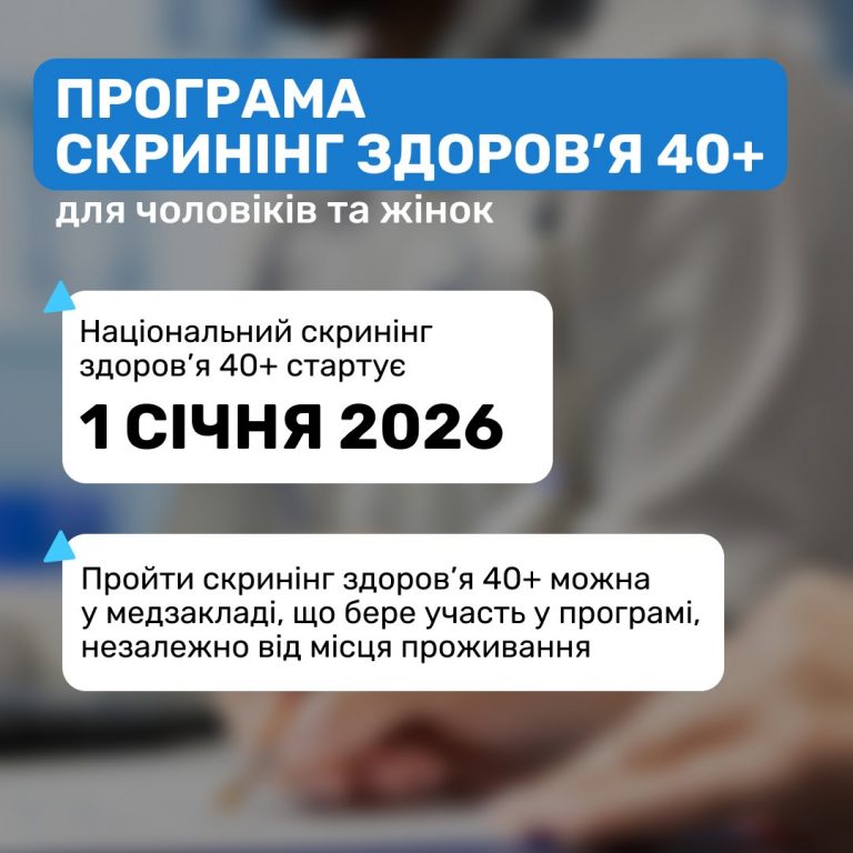 Стартує Національний скринінг здоров’я 40+